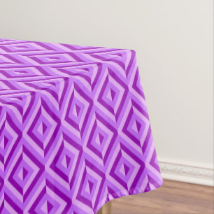 Purple Three-Tone Diamond Pattern Tablecloth