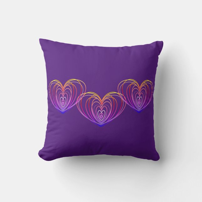 Purple Throw Pillows For Sofa Couch Chaise Lounge (Front)