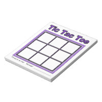 Purple Tic Tac Toe Game Notepad