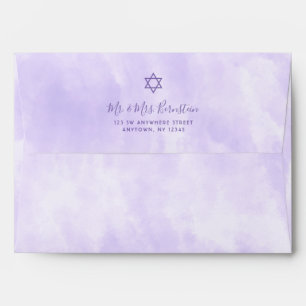 Purple Tie Dye Bat Mitzvah Return Address A7 Envelope