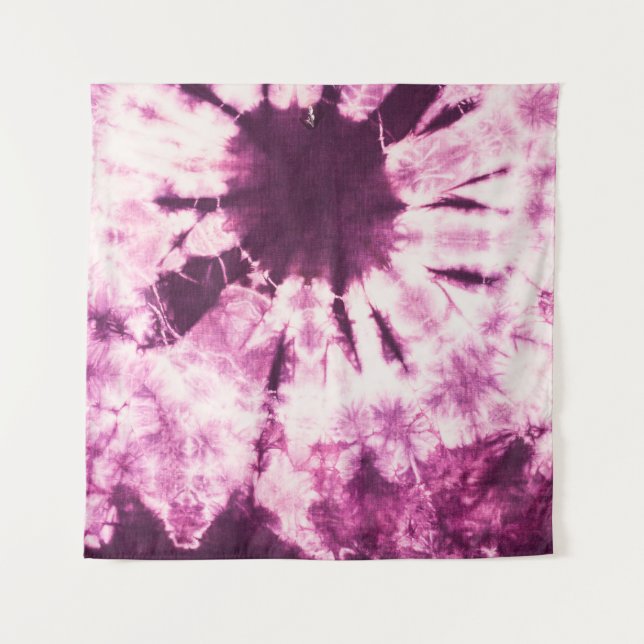 Purple Tie Dye Batik Texture Tapestry (Front)