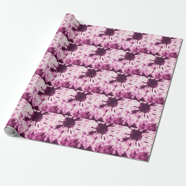 Purple Tie Dye Batik Texture Wrapping Paper (Unrolled)
