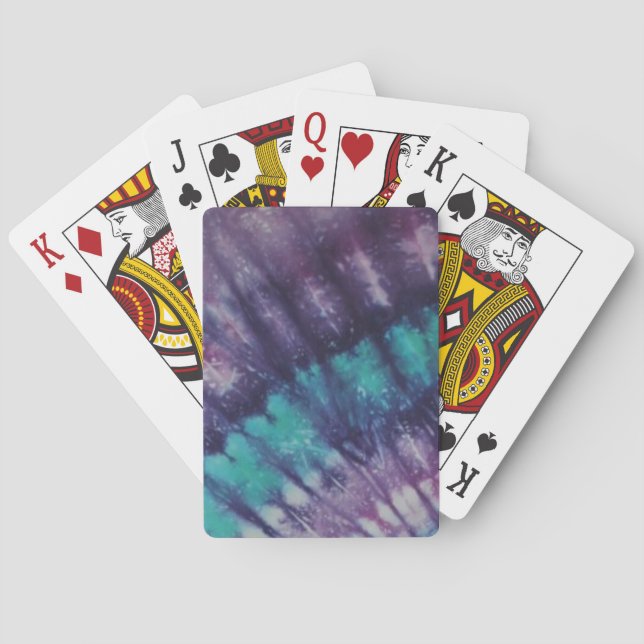 Purple Tie Dye Bicycle Playing Cards (Back)