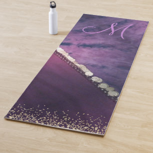 Purple Tie Dye Monogram Coin Scarf Yoga Mat