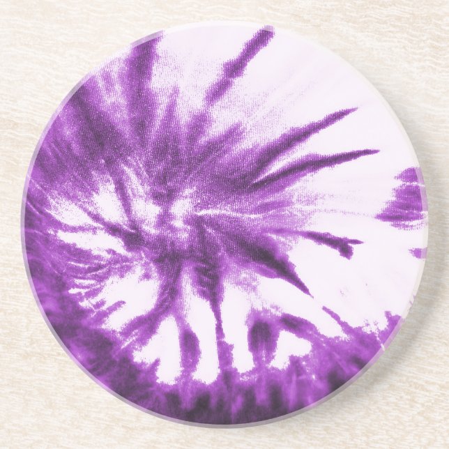 Purple Tie Dye Pattern Coaster (Front)
