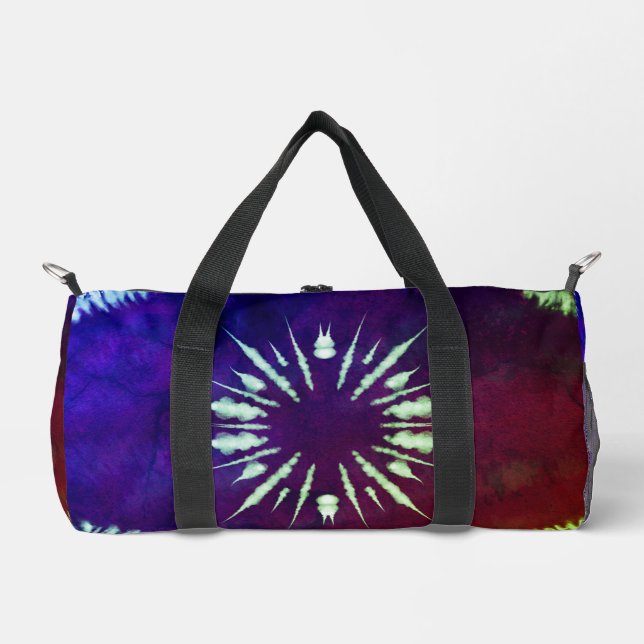 Purple Tie Dye Small Duffle Bag (Front)