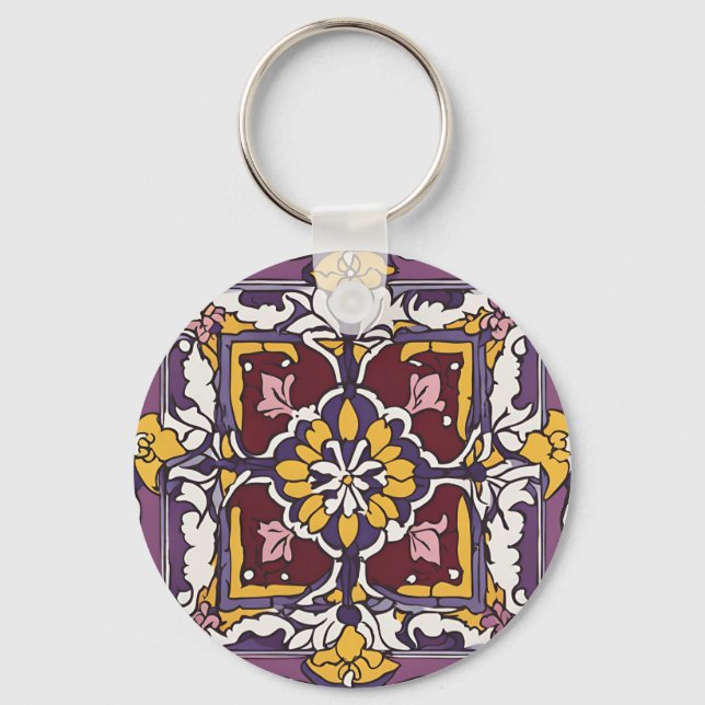 Purple Tile  Keychain (Front)