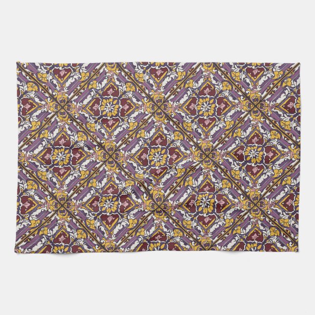 Purple Tile  Kitchen Towel (Horizontal)