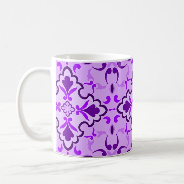 Purple tile pattern  coffee mug (Left)
