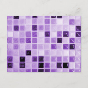 Purple Tile Pattern Postcard