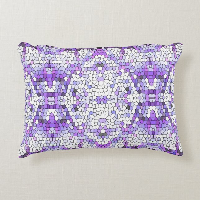 Purple tiles - mosaic, greek style,   accent pillow (Front)