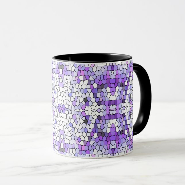 Purple tiles - mosaic, greek style,     mug (Front Right)