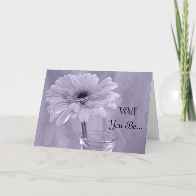 Purple Tinted Daisy Be My Bridesmaid Invitation (Front)