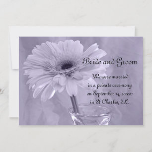 Purple Tinted Daisy Marriage/Elope Announcement