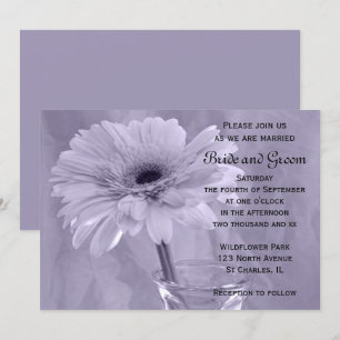 Purple Tinted Daisy Wedding Invitation