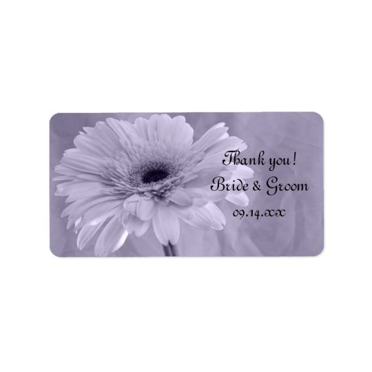 Purple Tinted Daisy Wedding Thank You Favour Tag
