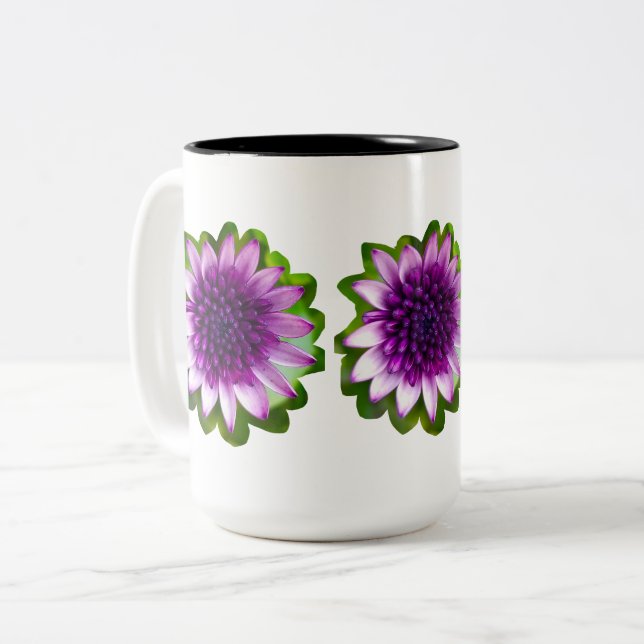 Purple tiny beautiful flowers  Two-Tone coffee mug (Front Left)