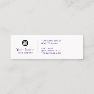 Purple tiny business logo simple modern minimalist mini business card