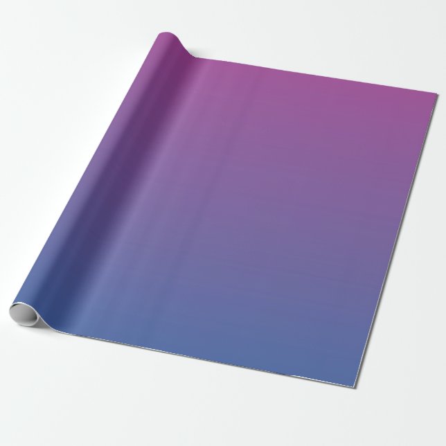 Purple to Blue Ombre pattern Wrapping Paper (Unrolled)