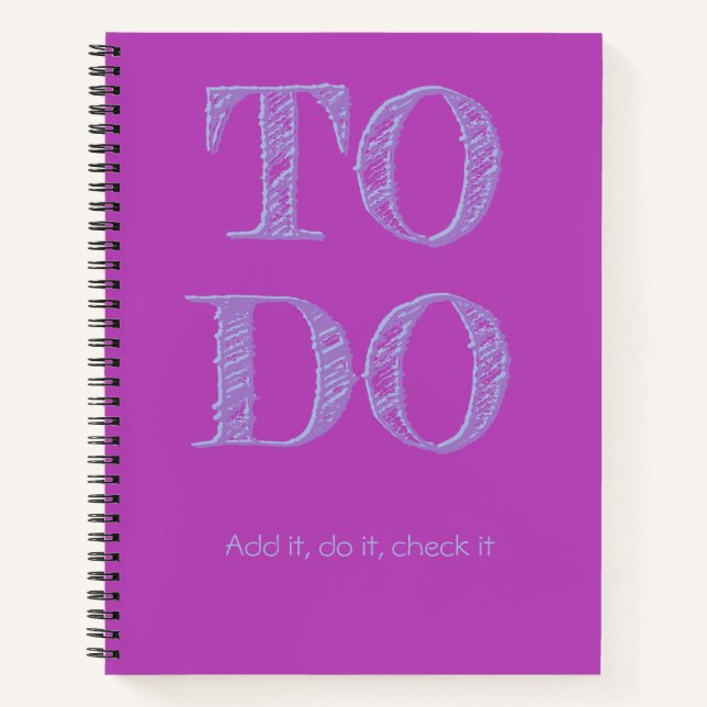 Purple To Do List Notebook  (Front)