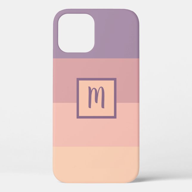 Purple to Yellow Colour Palette Monogram Case-Mate iPhone Case (Back)