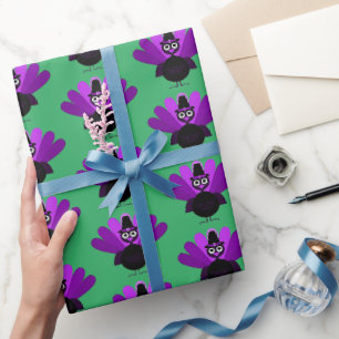 Purple Tom Turkey Wrapping Paper