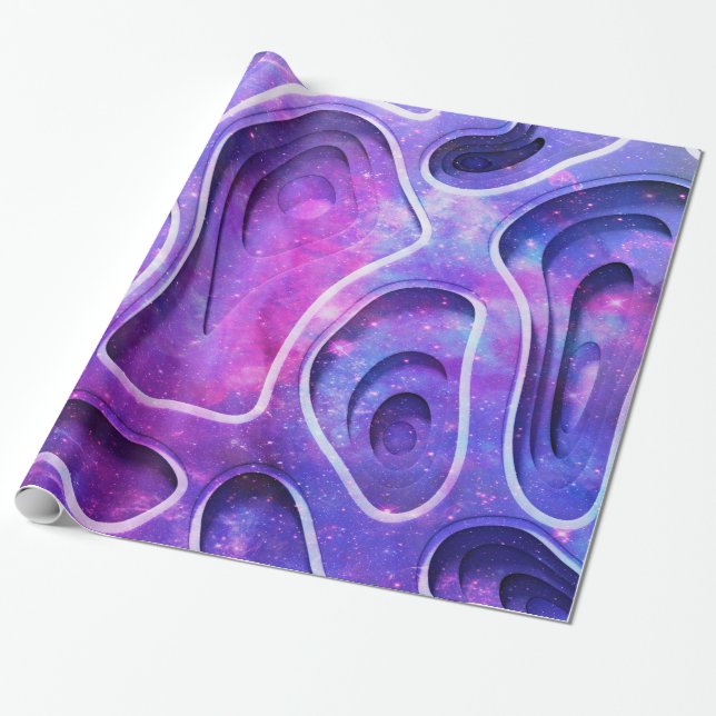 Purple Tone 3D abstract Background Wrapping Paper (Unrolled)