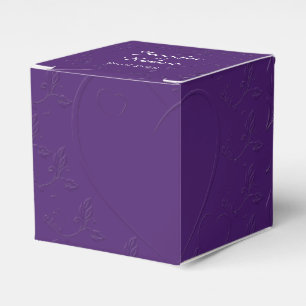 Purple Tone on Tone Heart Wedding Favour Box
