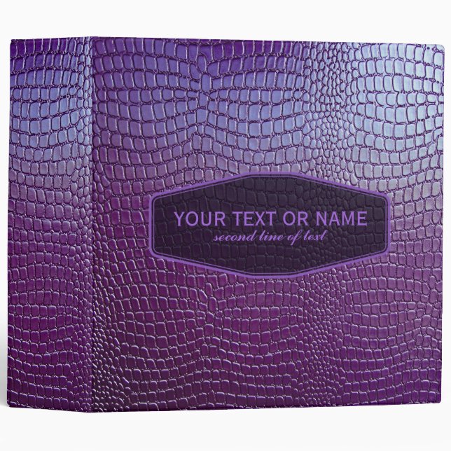 Purple Tone Snake Skin Faux Leather Look Binder (Front/Spine)
