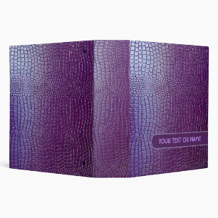 Purple Tone Snake Skin Leather Pattern-Custom Text Binder