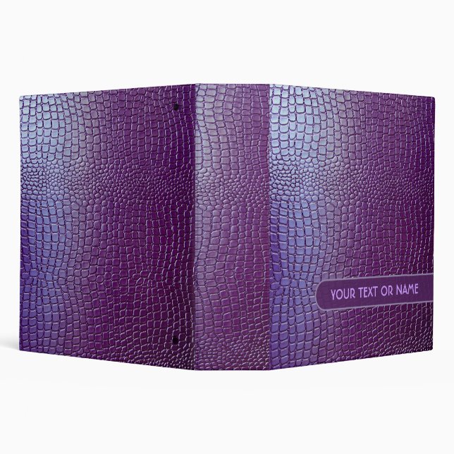 Purple Tone Snake Skin Leather Pattern-Custom Text Binder (Background)