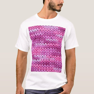 Purple Tones Knitted Fabric Texture T-Shirt