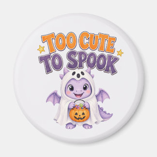 Purple Too Cute to Spook Ghost Dragon Halloween Magnet