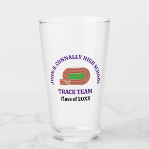 Purple Track Team Custom High School Runner Glass