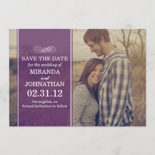Purple Transparent Photo Save The Date Invites