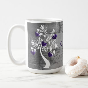 Purple Tree of Hearts Mug de café personnalisée