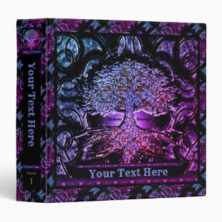 Purple Tree of Life on Ornate Background Binder