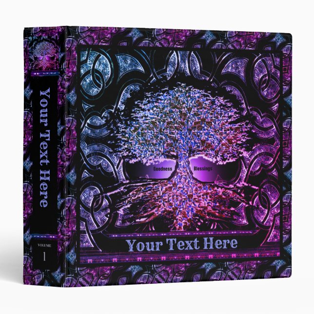 Purple Tree of Life on Ornate Background  Binder (Front/Spine)