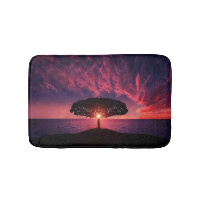 Purple Tree Sunset  Bath Mat (Front)