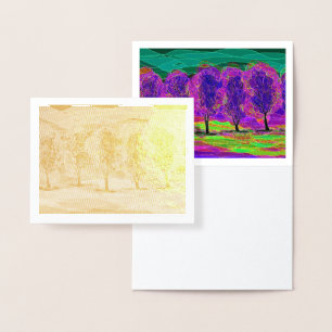 Purple Trees by Mark Edward Westerfield Gold Foil Card