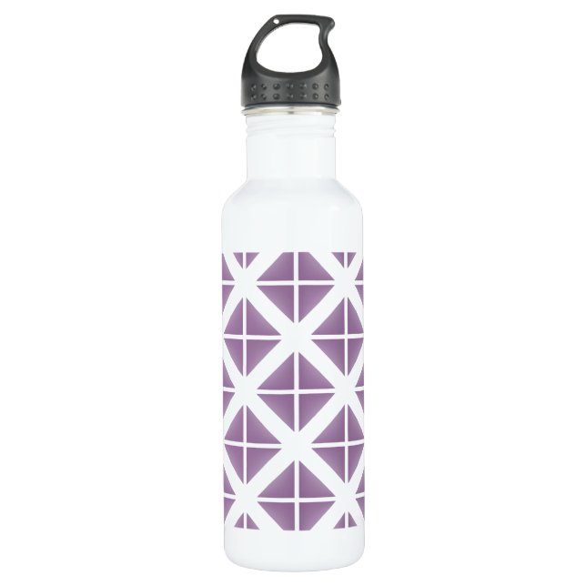 Purple Trendy Triangle Pattern 710 Ml Water Bottle (Front)