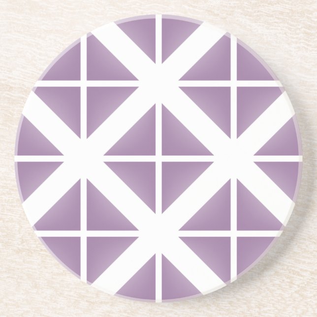 Purple Trendy Triangle Pattern Coaster (Front)