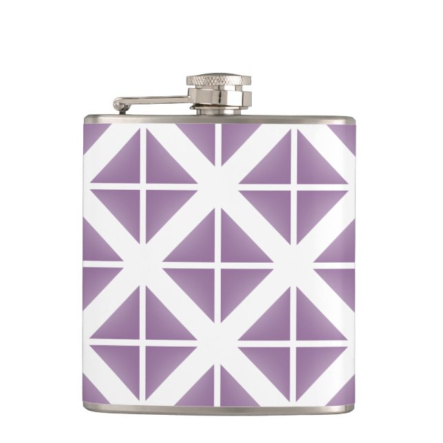 Purple Trendy Triangle Pattern Hip Flask (Front)