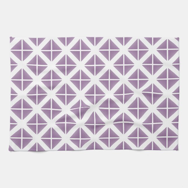 Purple Trendy Triangle Pattern Kitchen Towel (Horizontal)