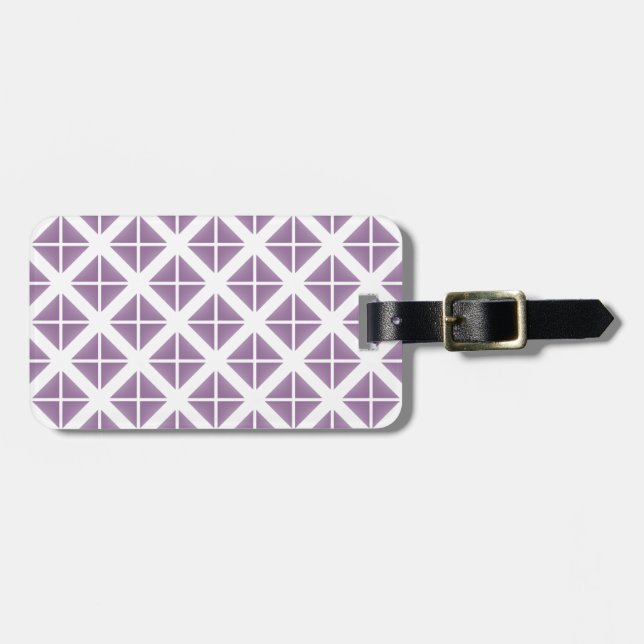 Purple Trendy Triangle Pattern Luggage Tag (Front Horizontal)