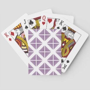 Purple Trendy Triangle Pattern Playing Cards