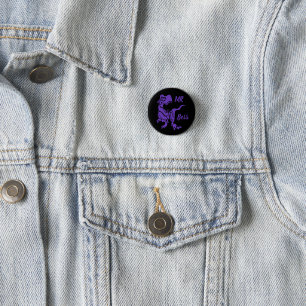 Purple Trex the Boss Dino 1 Inch Round Button