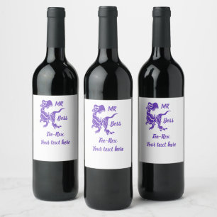 Purple Trex the Boss Dino Wine Label