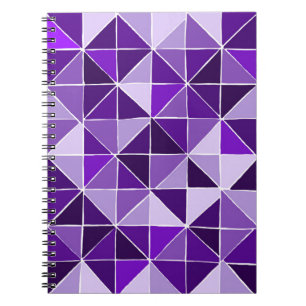 Purple triangle quilt pattern notebook