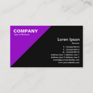 Purple Triangular Corner - Black Business Card